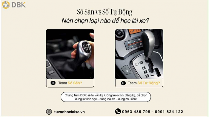 Nên học lái xe ô tô số sàn hay số tự động? So sánh và chọn lựa phù hợp