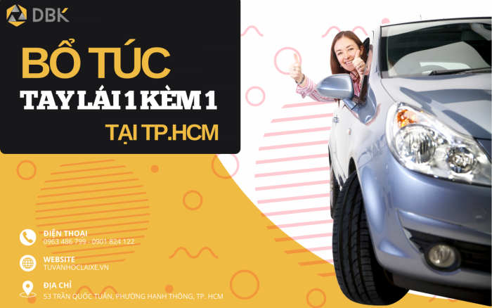 Địa chỉ bổ túc tay lái giá rẻ theo giờ 1 kèm 1 TP.HCM