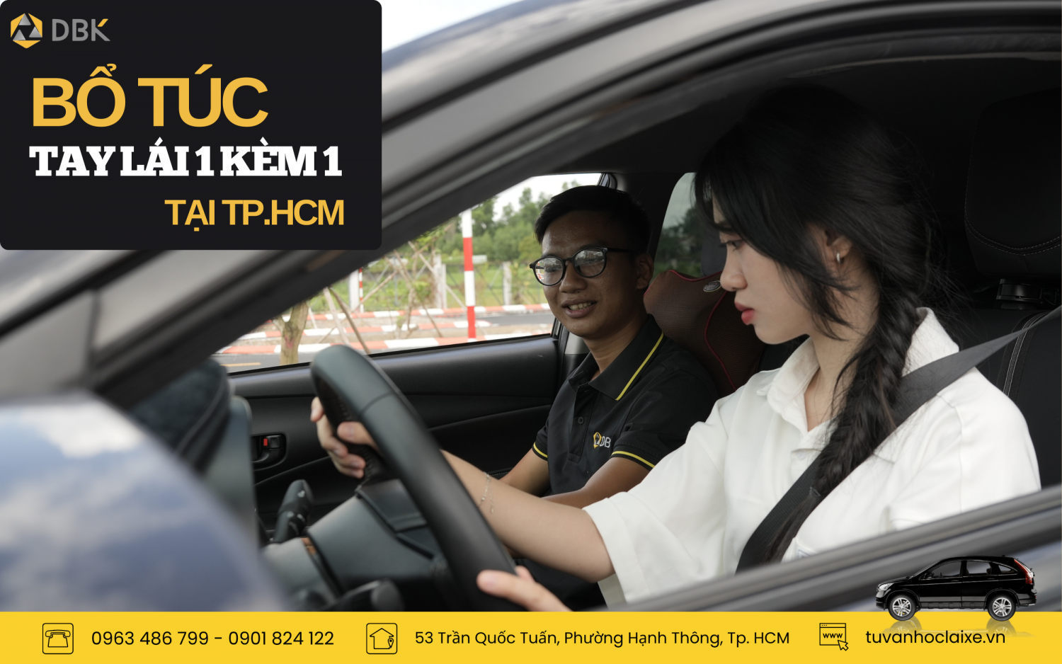 Địa chỉ bổ túc tay lái giá rẻ theo giờ 1 kèm 1 TP.HCM